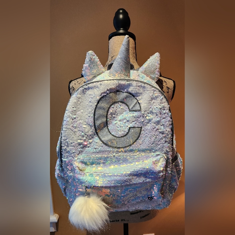 NWOT Justice Shimmer Unicorn Backpack